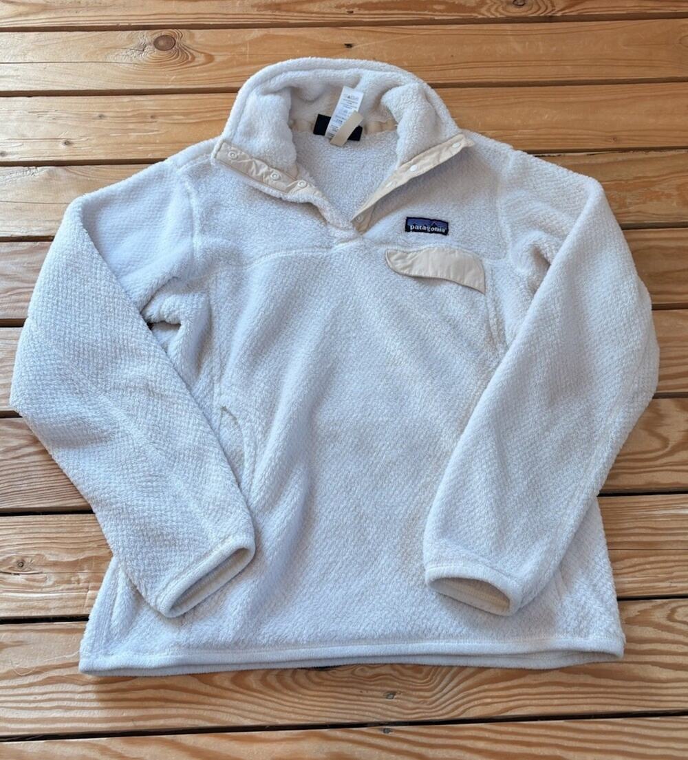 Patagonia Women’s 1/4 Snap Fleece Jacket Size XS White H2